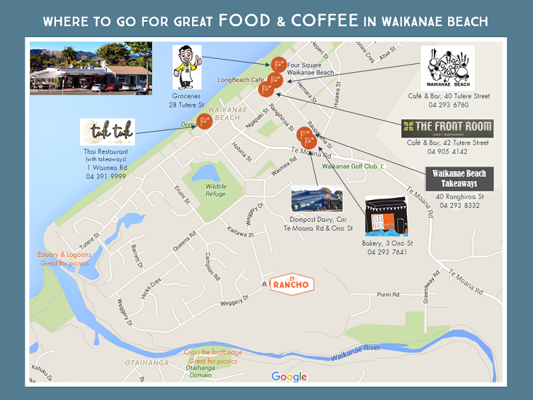 Places to eat in Waikanae Beach